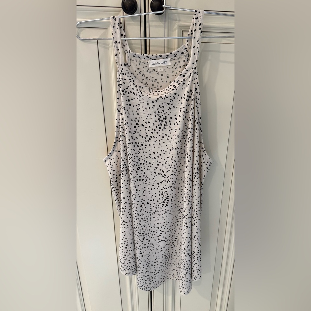 Olivia Grey White and Black Speckled Tank Top